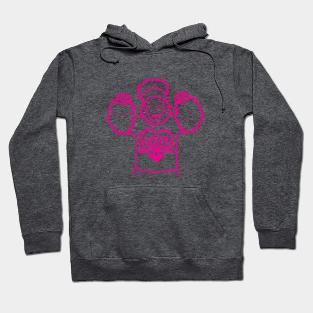 Ape-X pink Hoodie by BarbedWireRollerDerby